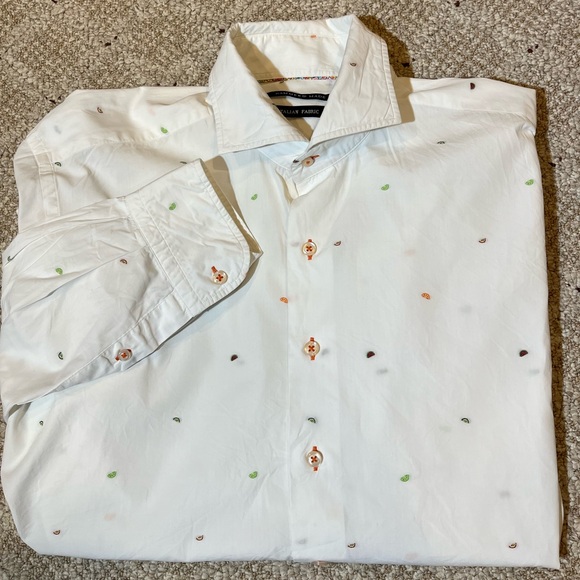 Hammer Made Other - Hammer Made White Fruit Long Sleeve Button Up L Dress Shirt Men's 42/16.5